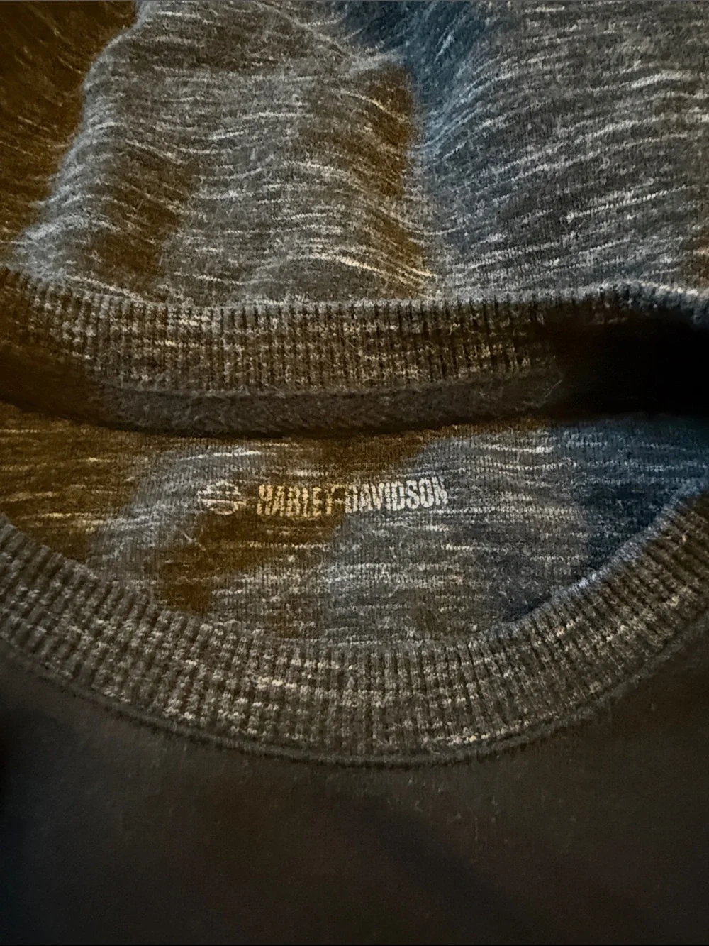 Harley-Davidson Black Heather & Solid Black Crewneck Sweatshirt